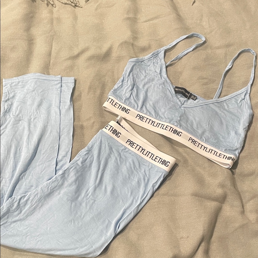 PrettyLittleThing Sky Blue Pajama Set